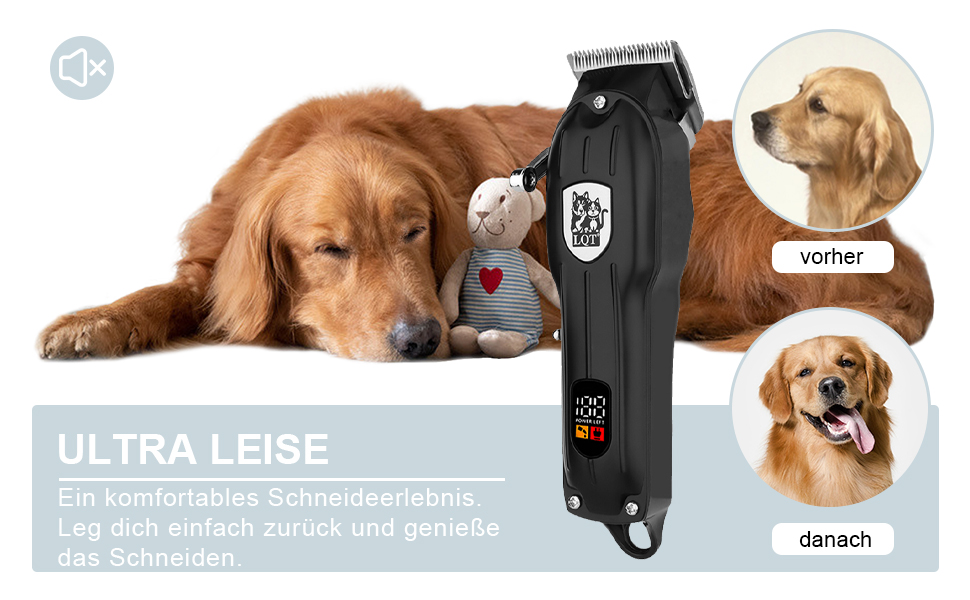 Машинка для стрижки собак, акумуляторна бездротова тиха, для котів та інших тварин, чорна