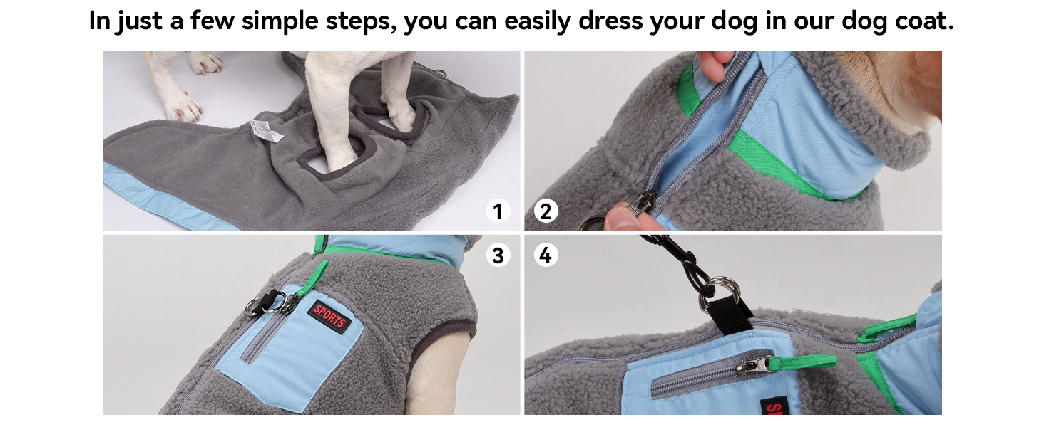 Зимова куртка для собак FeiaX Ware з флісу, тепла жилетка для собак з кільцем D, одяг для собак, варіація для маленьких та середніх собак (Сірий, L)