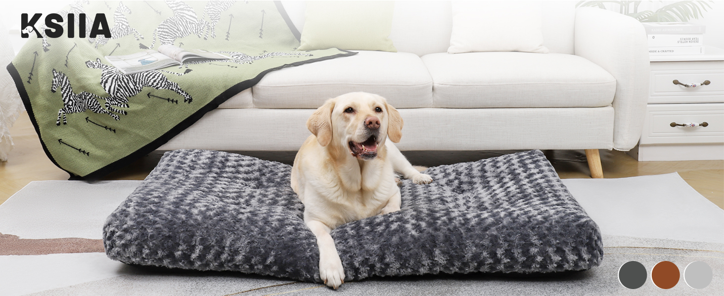 Килимок для собак великих порід, м'який, миючий, з антиковзаючою основою, дихаючий, 90x60 см, сірий