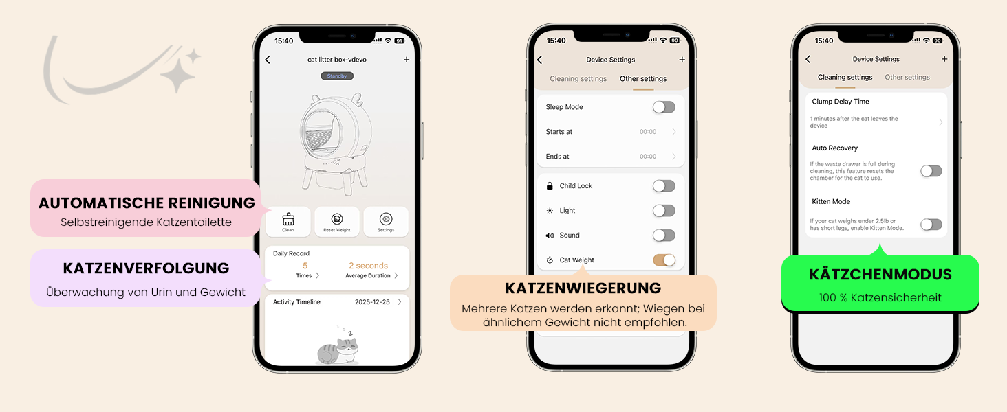 Автоматичний лоток для котів з самоочищенням 65л, 9 сенсорів, керування через додаток, захист від защемлення, для кількох котів, білий