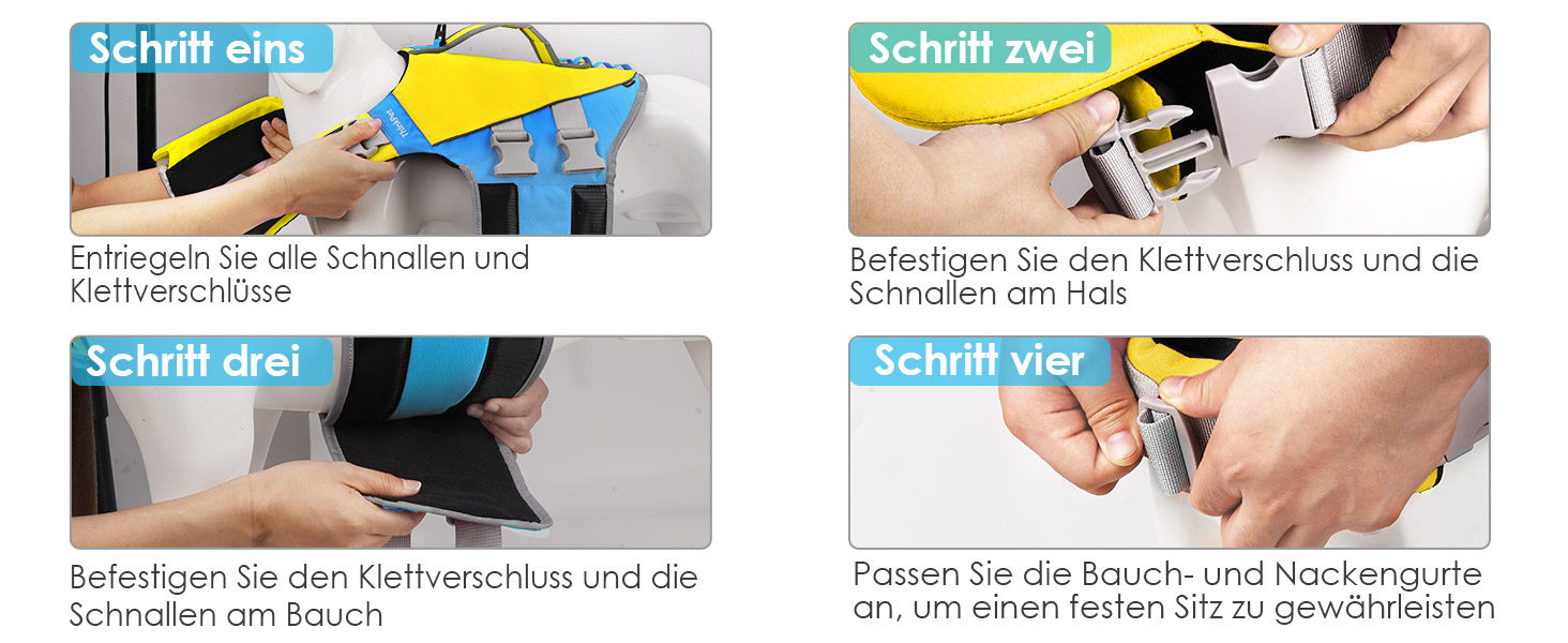 ThinkPet Жилет рятувальний для собак, світловідбиваючий, з регулюванням, для плавання (Жовто-блакитний, L)