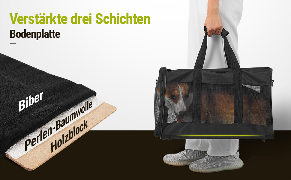 Транспортна переноска для собак та котів HITSLAM (M, Зелений) - розкладний бокс, для подорожей, авіалінії