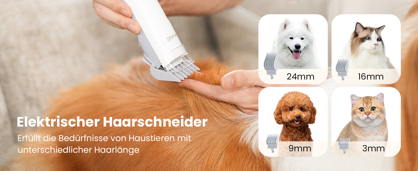 Pecute 2-в-1 Фен для собак, сушар для собак та пилосос, 1.7л контейнер для сміття, багатофункціональний набір для догляду за домашніми тваринами з тримером для собак та інструментами для грумінгу, підходить для цілорічного використання