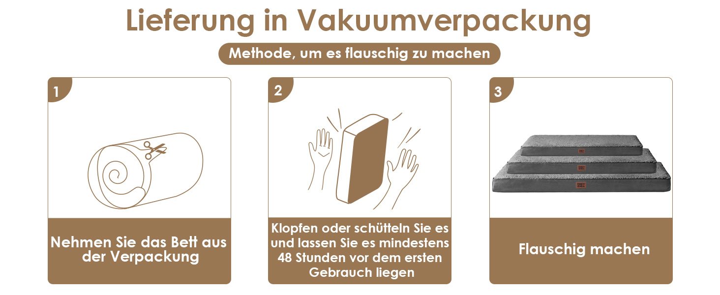Ортопедичне ліжко для собак EHEYCIGA, 76x51x9 см, сіре. М'яке, миється, для маленьких собак, підходить для клітки.
