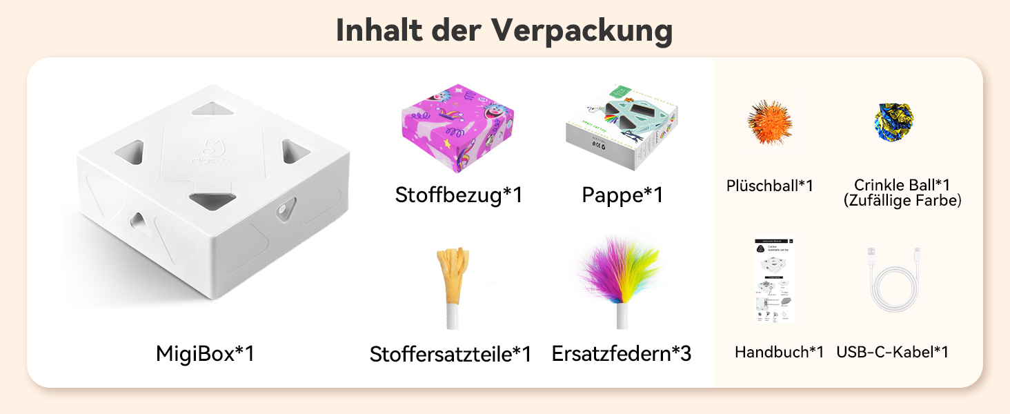 Інтерактивна іграшка для котів Migipaws 3 в 1 MigiBox: електрична коробка з 12 отворів, захована іграшка, паперовий матеріал, для розваги, перезаряджається (біла Migibox)