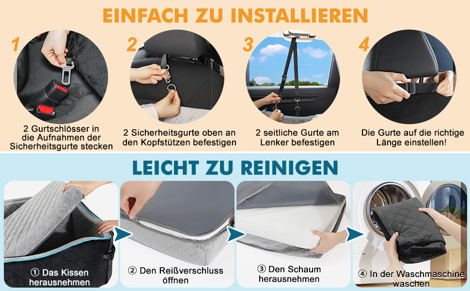 Автокрісло для собак - переноска для маленьких собак до 20 кг з ременем безпеки, чорно-сіре, для подорожей