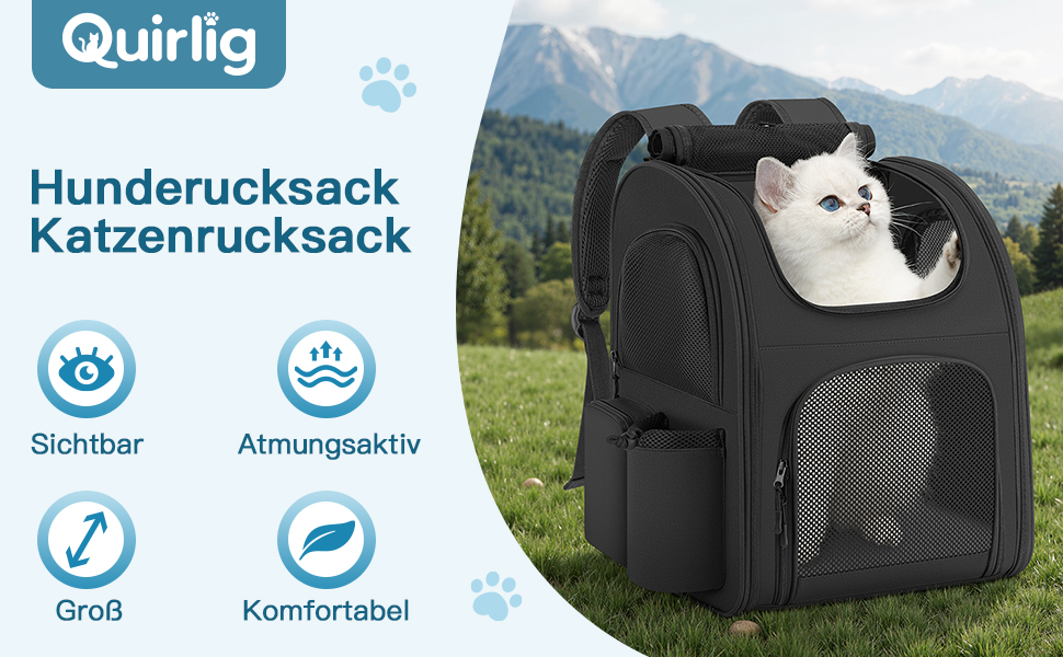 Рюкзак для тварин до 10 кг з сіткою, чорний: зручний та дихаючий для собак та котів