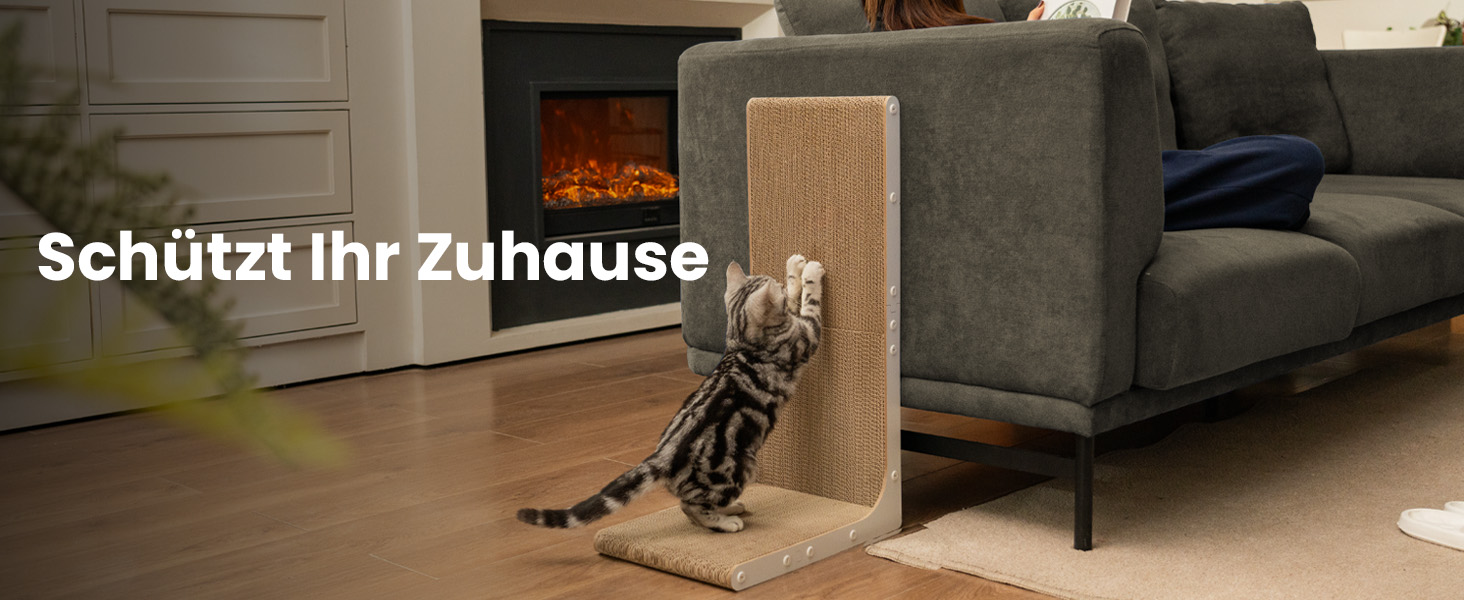 Кігтеточка для котів Conlun, L-подібна, 58 см, білий колір, для захисту меблів