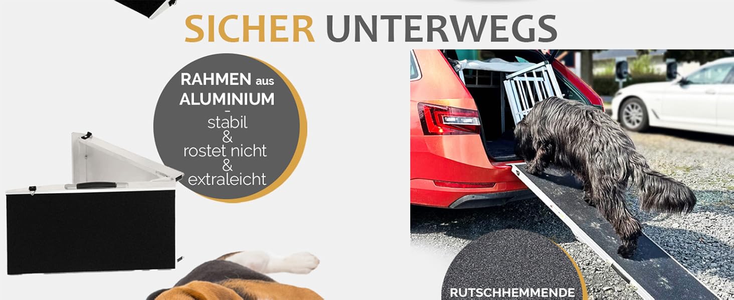 Рампа для собак Petigi: складана, з алюмінію, 183 см. Допомагає завантажуватись в машину
