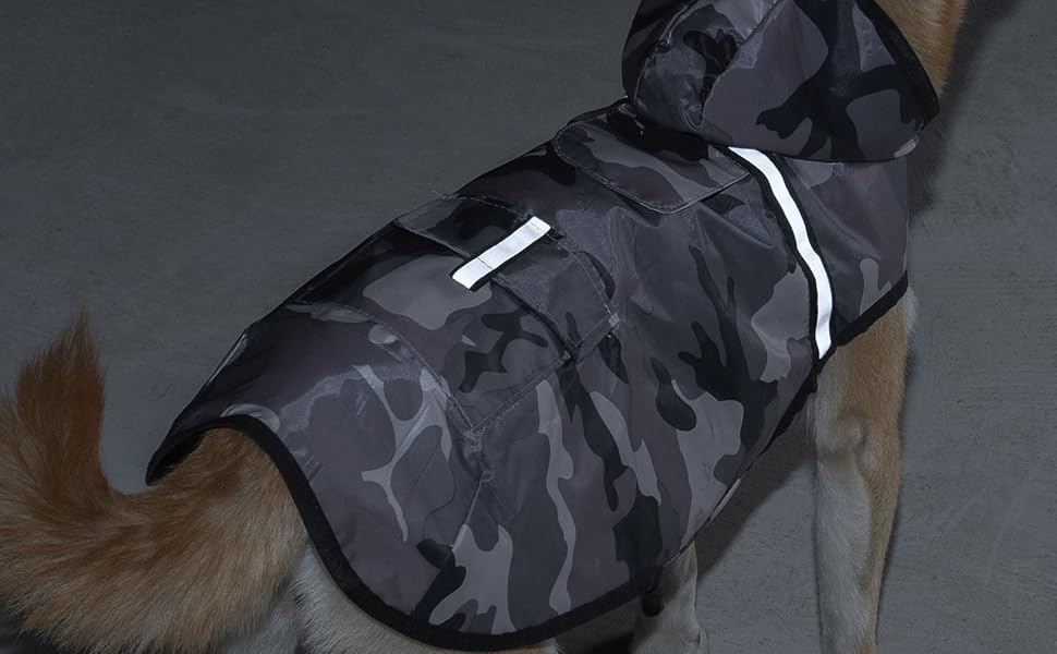 Водонепроникна куртка для собак KoKoBin з капюшоном, світловідбиваюча, XXL, коричнева