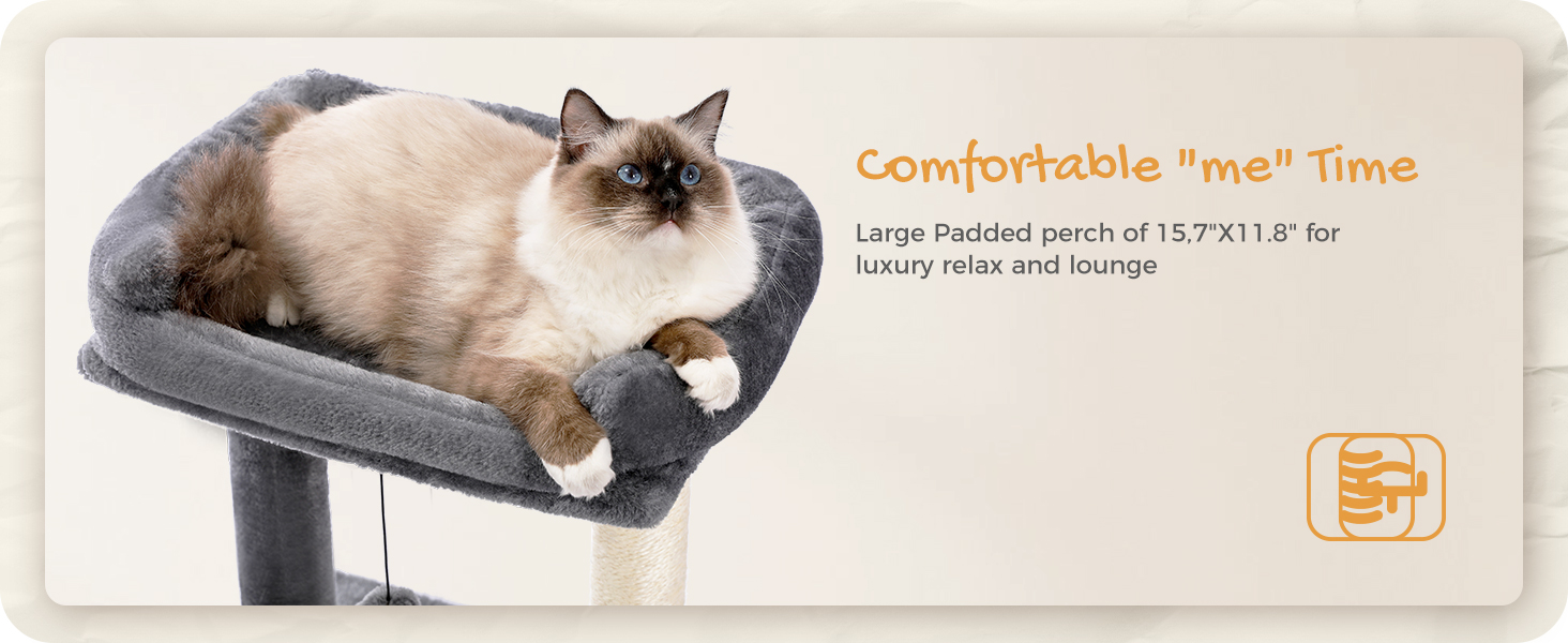 Дряпальня для котів PETEPELA з лежаком, сіра, 49 см