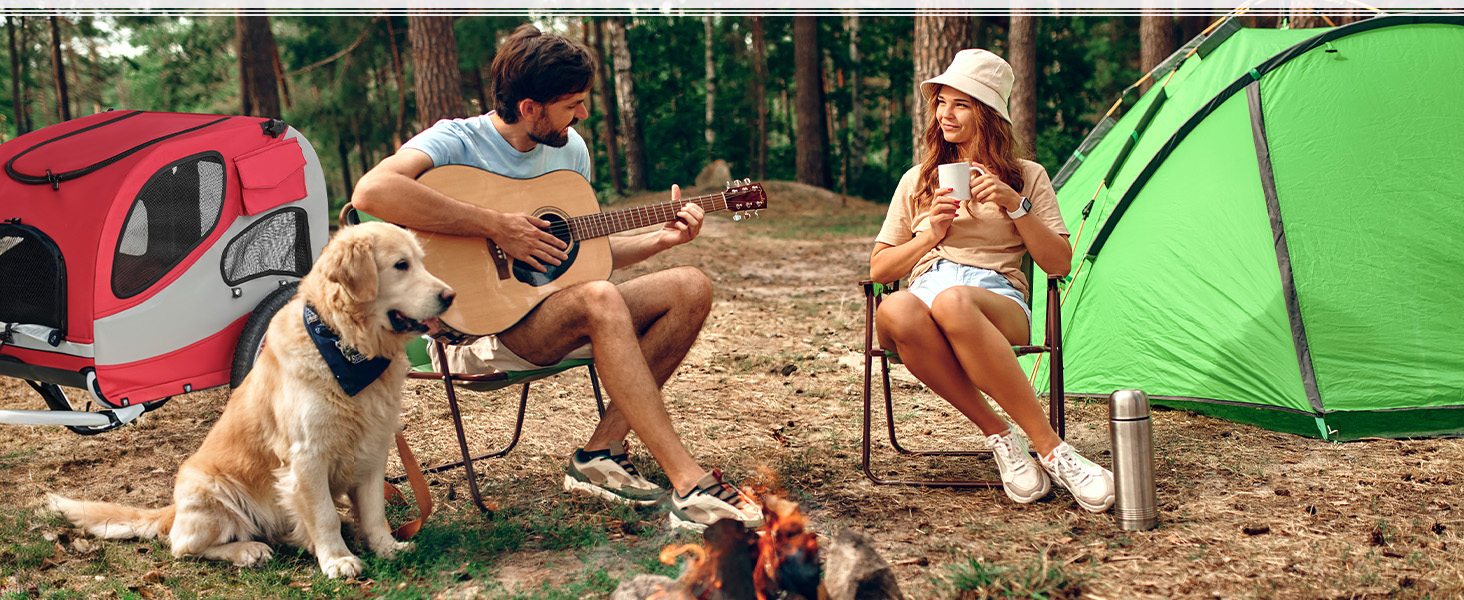 Причіп для собак до 30 кг, складний, з відбивачами, сумкою, м'яким внутрішнім простором та страхувальними ременями, червоний