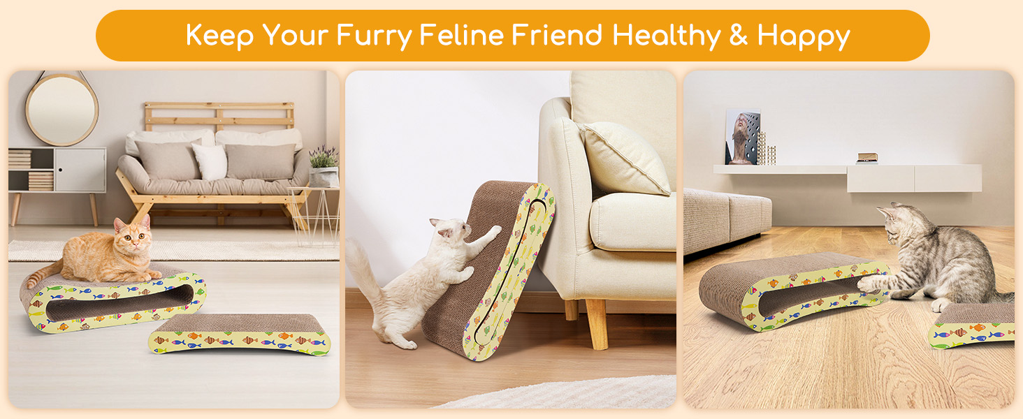 Кігтеточка для котів Nobleza Katze Kratzbrett 2 в 1 з котячою м'ятою, екологічна картонна поверхня, двостороння, 1 шт.