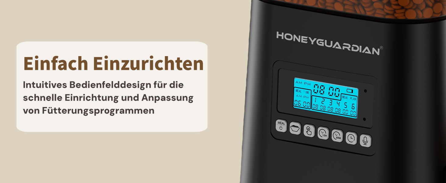 Автоматичний годівник для котів та собак HoneyGuardian з Wi-Fi, 2 миски, 3.5л, APP-керування