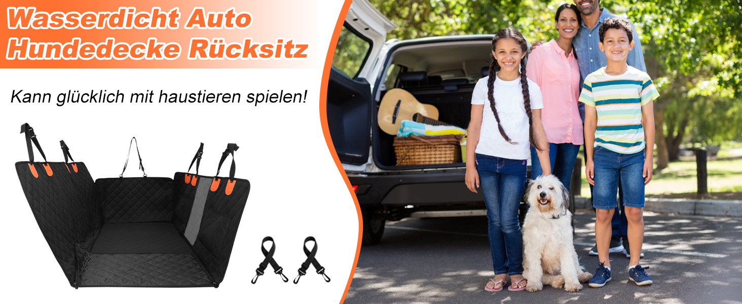 Захисна підстилка для собак у машину, водонепроникна, антикіготок, для заднього сидіння, з кріпленням на ремені безпеки, сумісна з більшістю авто, SUV та пікапами