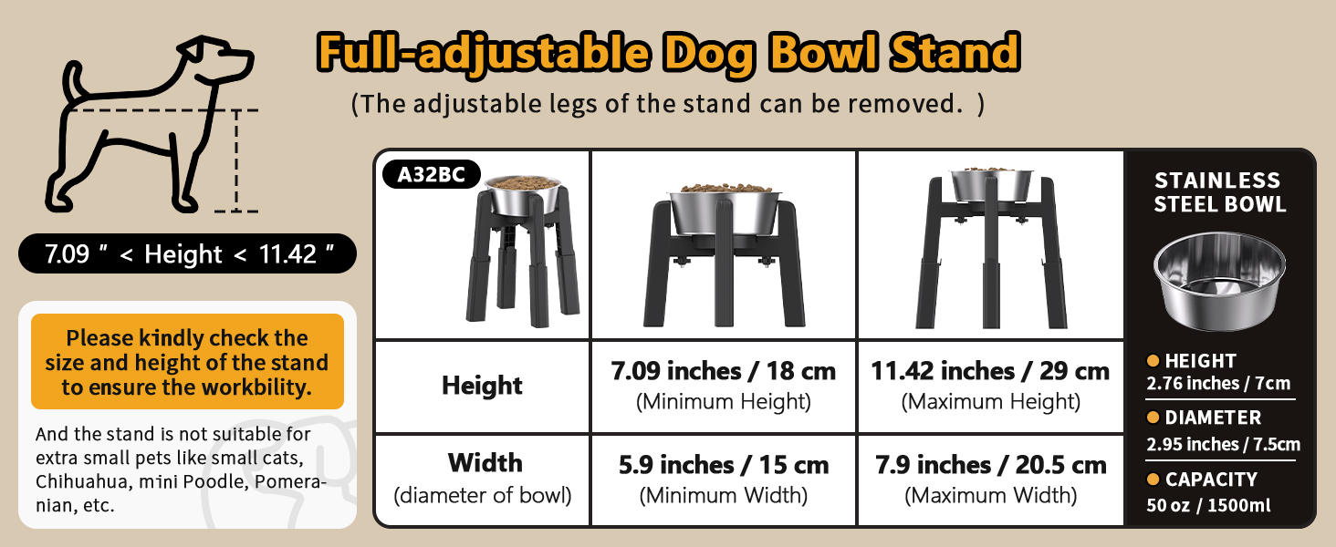 Підставки для мисок для собак JunsPow 2 шт. регульована ширина, підняті миски для води та корму для середніх та великих собак, стабільні та неслизькі [тільки підставка]