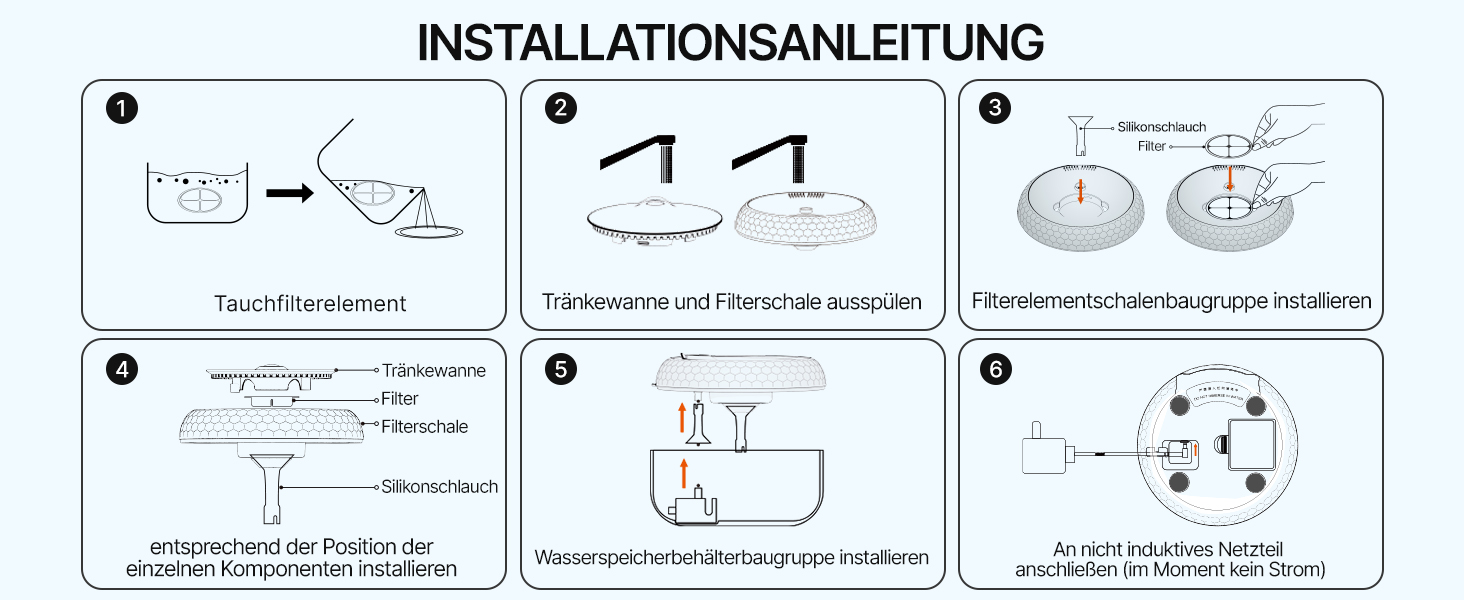 Водяний фонтанчик для котів, 1.8L, з тихим насосом та фільтром з активованого вугілля