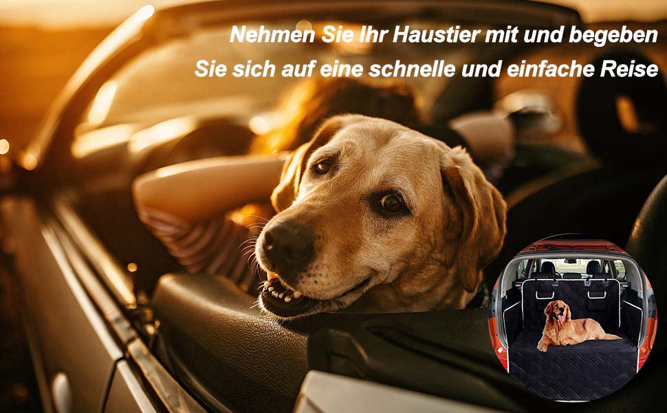 Захист для заднього сидіння авто Caliyo для собак - водовідштовхувальний, стійкий до подряпин, з боковими захистами та оглядовим вікном - універсальний (чорний)