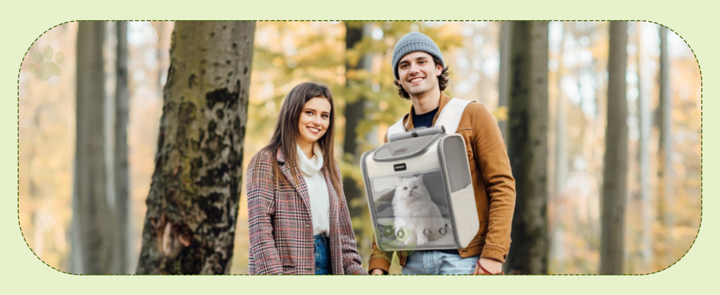 Рюкзак для котів великих порід ALLSOPETS, складаний рюкзак для собак та котів, дихаюча переноска для подорожей, прогулянок та походів (димно-зелений)