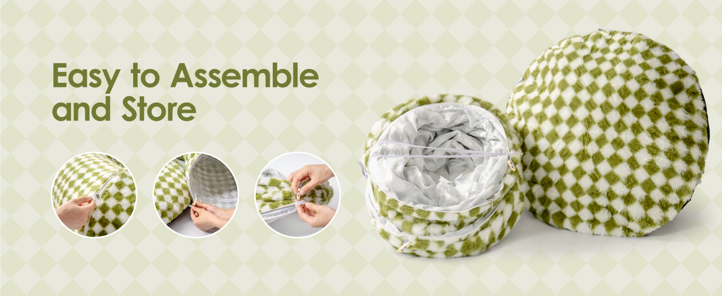 Туннель для котів MewooFun, 90 см, з м'яким лежаком, інтерактивна іграшка для котів, складаний, багатофункціональний