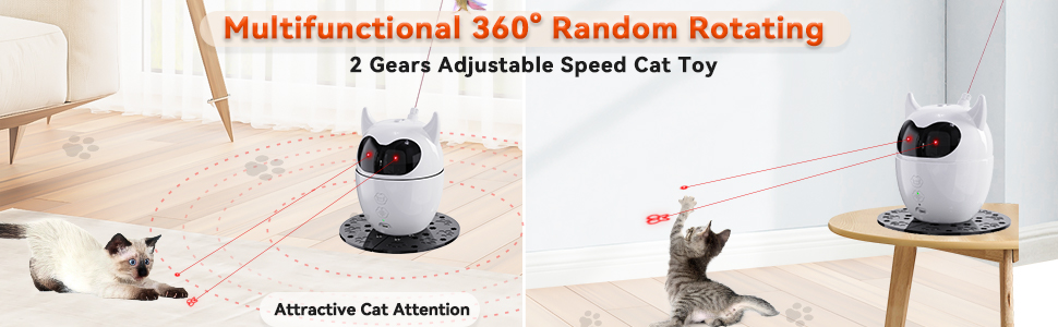 Інтерактивна іграшка для котів, автоматична лазерна іграшка для котів, розумна іграшка для котів/кошенят/собак (біла)