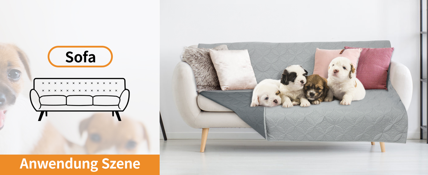 Водостійкий коврик для собак Pick for Life, 157x208 см, миючий, для великих і маленьких собак, захист ліжка, дивана, авто, двосторонній, сірий