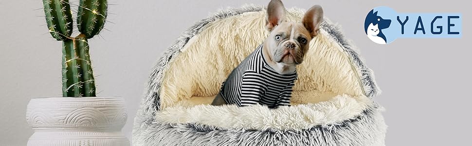 Крісло-гніздочко для собак YAGE, 80 см, з підставками – м'яке, заспокійливе ліжко для тварин до 20 кг, знімний, пральний чохол, розкішне, суперм'яке ліжко-печера для домашніх тварин