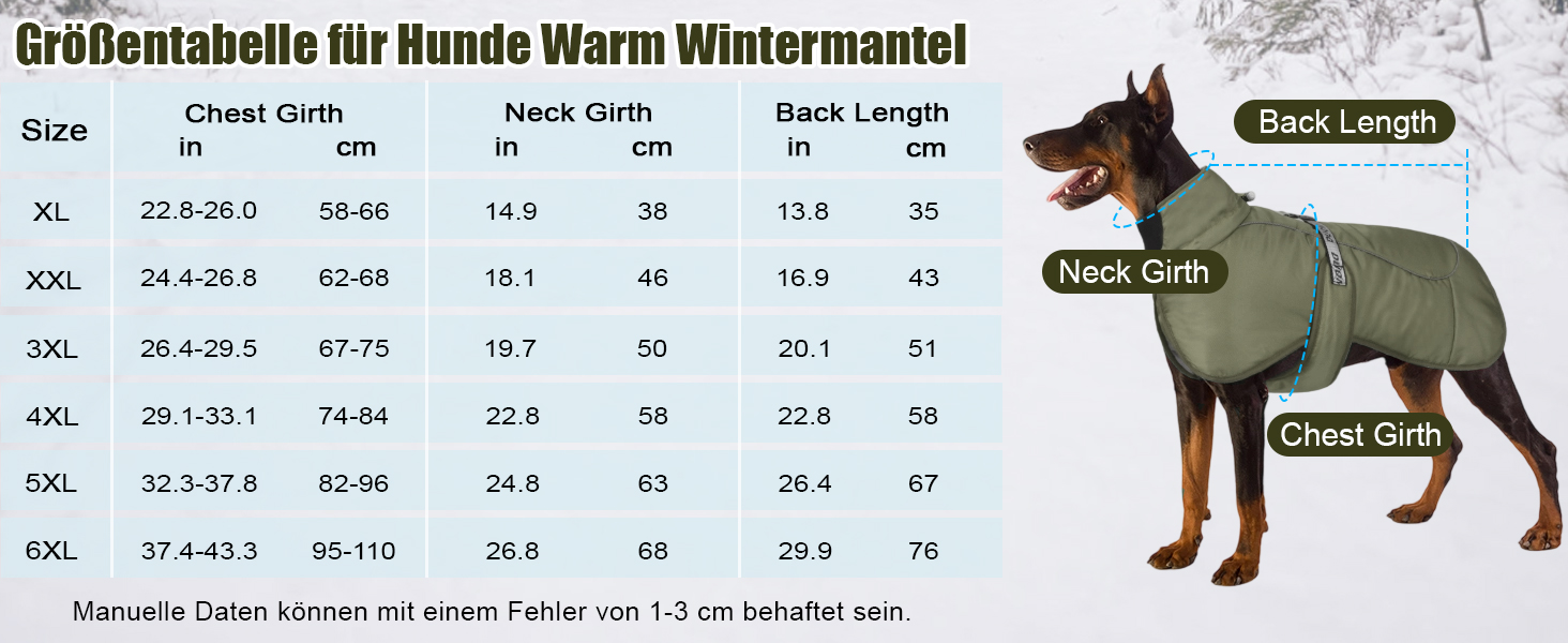 Зимовий одяг для собак FeimaX: теплий, вітронепроникний зимовий одяг для середніх та великих собак. Відображаючий, регульований жилет для тварин з кільцем D (зелений, 6XL)