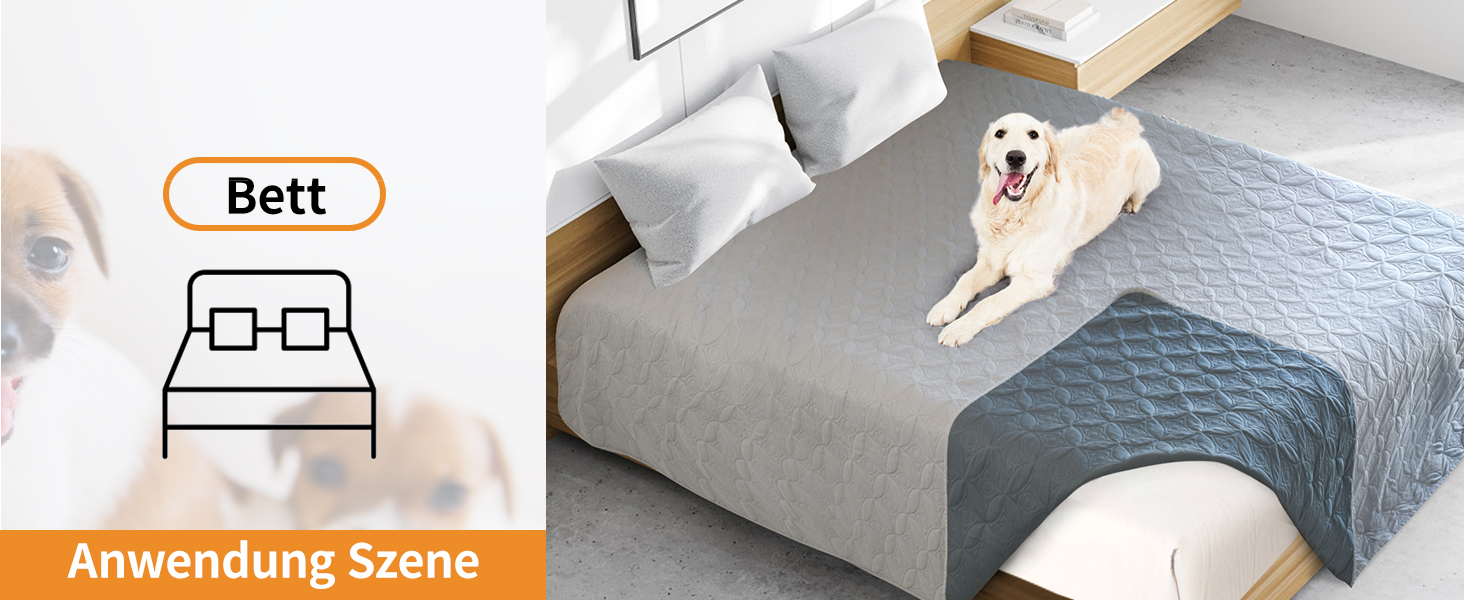 Водостійкий коврик для собак Pick for Life, 157x208 см, миючий, для великих і маленьких собак, захист ліжка, дивана, авто, двосторонній, сірий