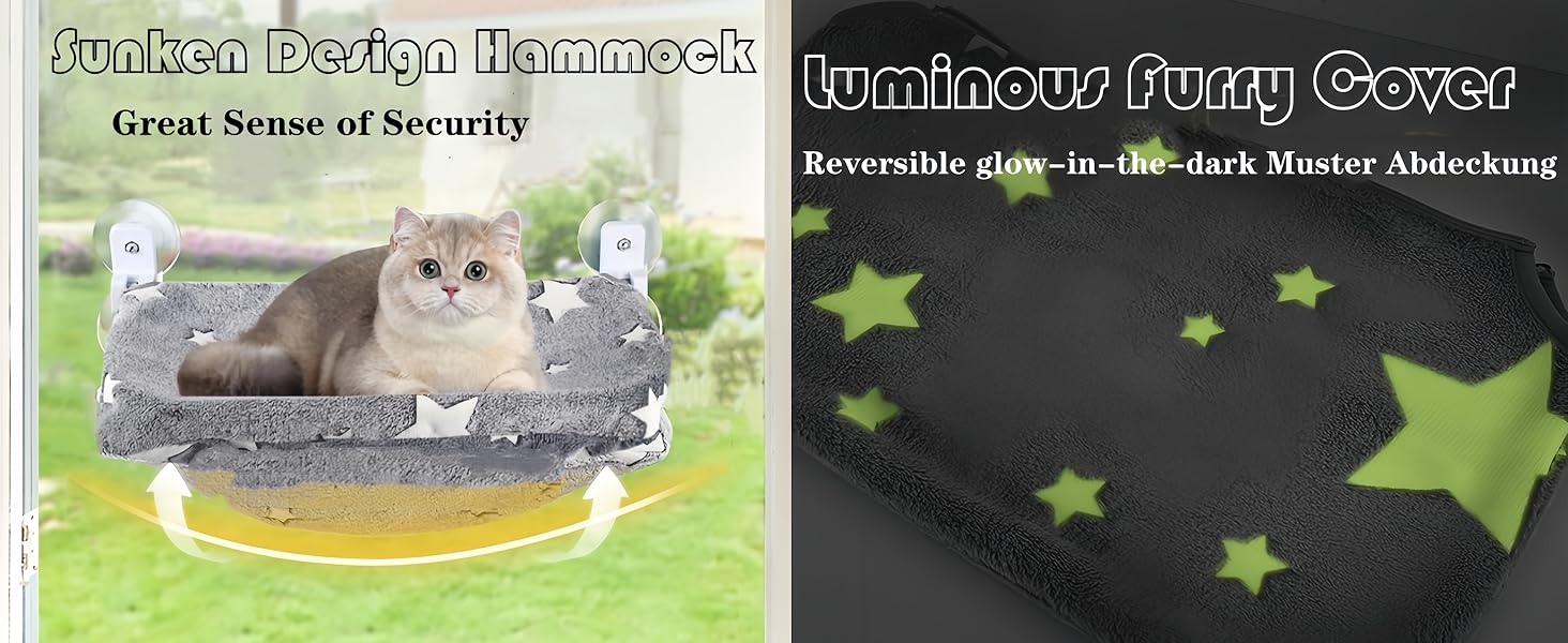 Крісло-гамак для котів на вікно, розкладне, сіре з малюнком 