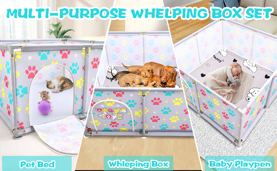 Клітка-манеж для тварин з нержавіючої сталі та міцного тенту, сіра та синя, для великих собак, котів та дрібних тварин