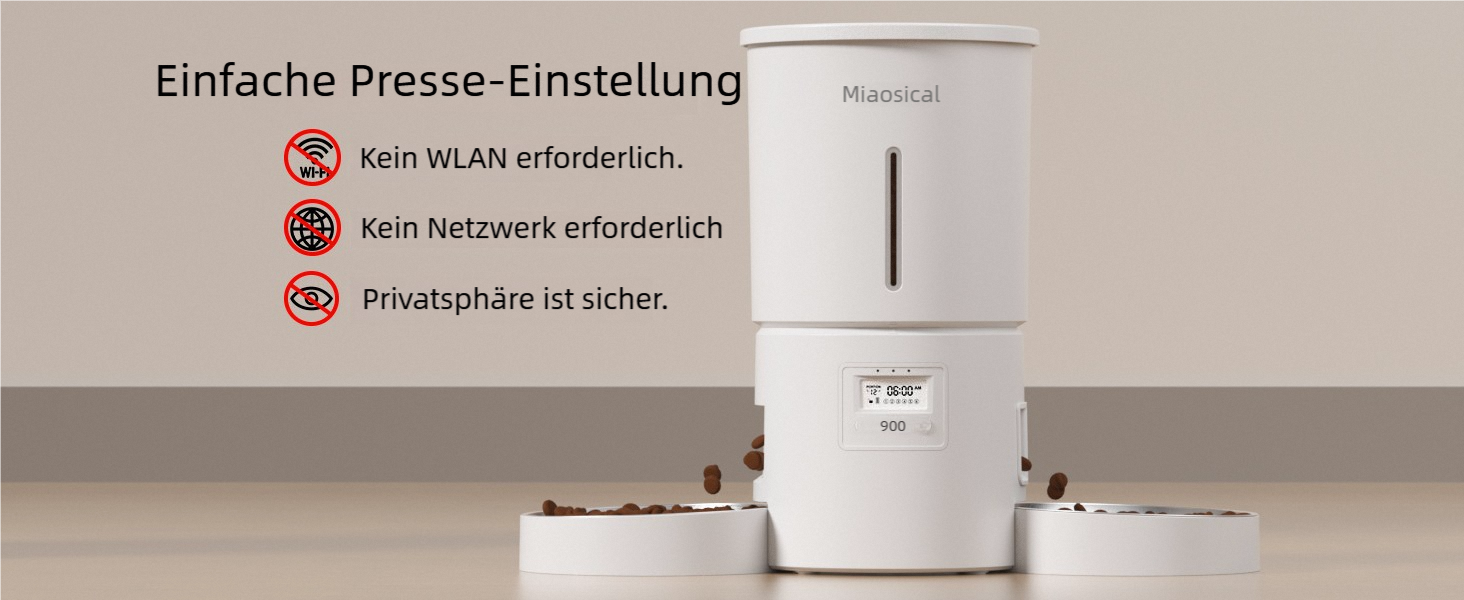 Автоматичний дозатор корму для котів з двома мисками, для кошенят та маленьких собак. Білий, 4.2L, з нержавіючою сталлю (2 миски)