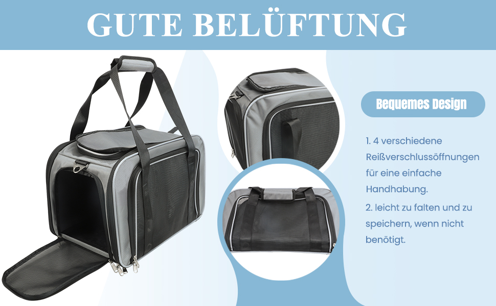 Складана переносна сумка-переноска для котів та маленьких собак, чорна. Підходить для подорожей на авто, літаку або поїзді.