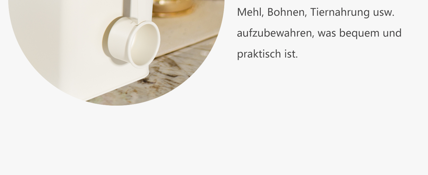 Кошик для порошку Theo&Cleo 6.5L, металева коробка для порошку, контейнер для корму для собак та котів, кавових зерен (матовий бежевий)