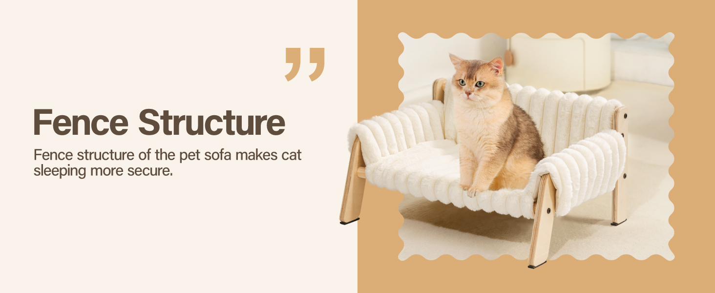 М'яке ліжко-софа для котів MEWOOFUN, 56x45 см, бежевий колір, розмір M