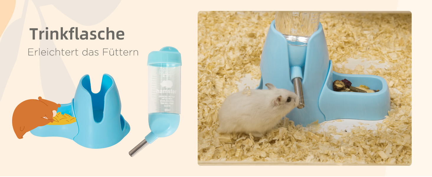 Клітка для дрібних тварин PawHut з рампою, гойдалкою та відкидною кришкою, 115 x 60 x 55 см, натуральне дерево та PS пластик