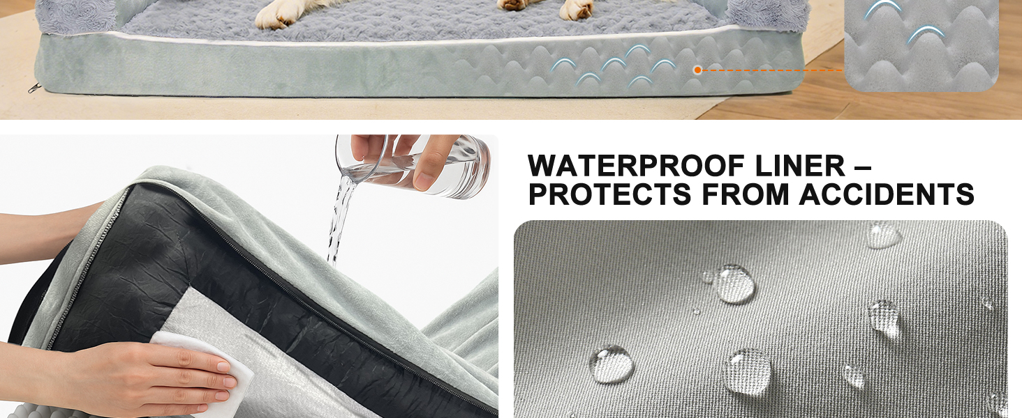 Ортопедичне ліжко для собак 90x65x18 см, сірого кольору - зручне собаче ліжко з бортиками, м'який дизайн з рожевими квітами, знімний та пральний чохол, неслизьке та водонепроникне покриття, підходить для собак середніх розмірів (L 90 x W 60 x H 18 см)