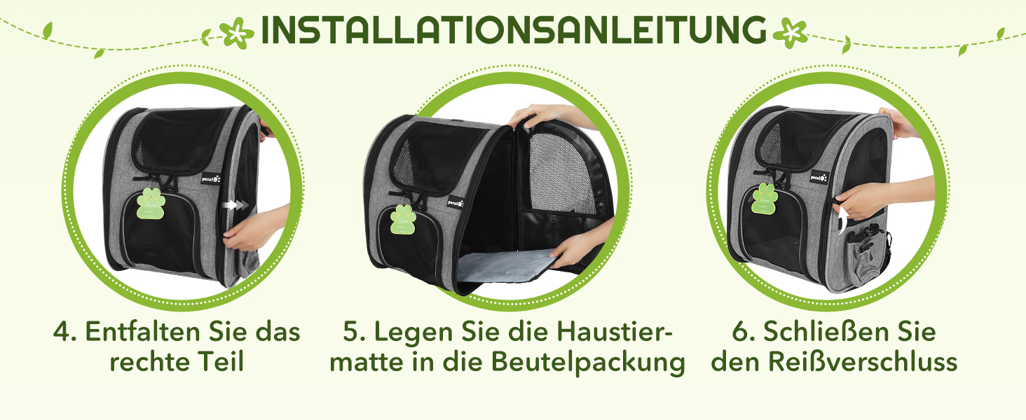 ПЕКЮТ Рюкзак для тварин з сіткою, переноска для кота/собаки, дихаюча та легка, водонепроникна, сіра (M)