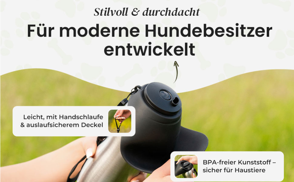 Водяна пляшка для собак Sogoro 700 мл - не протікає, з нержавіючої сталі - портативна, для всіх порід