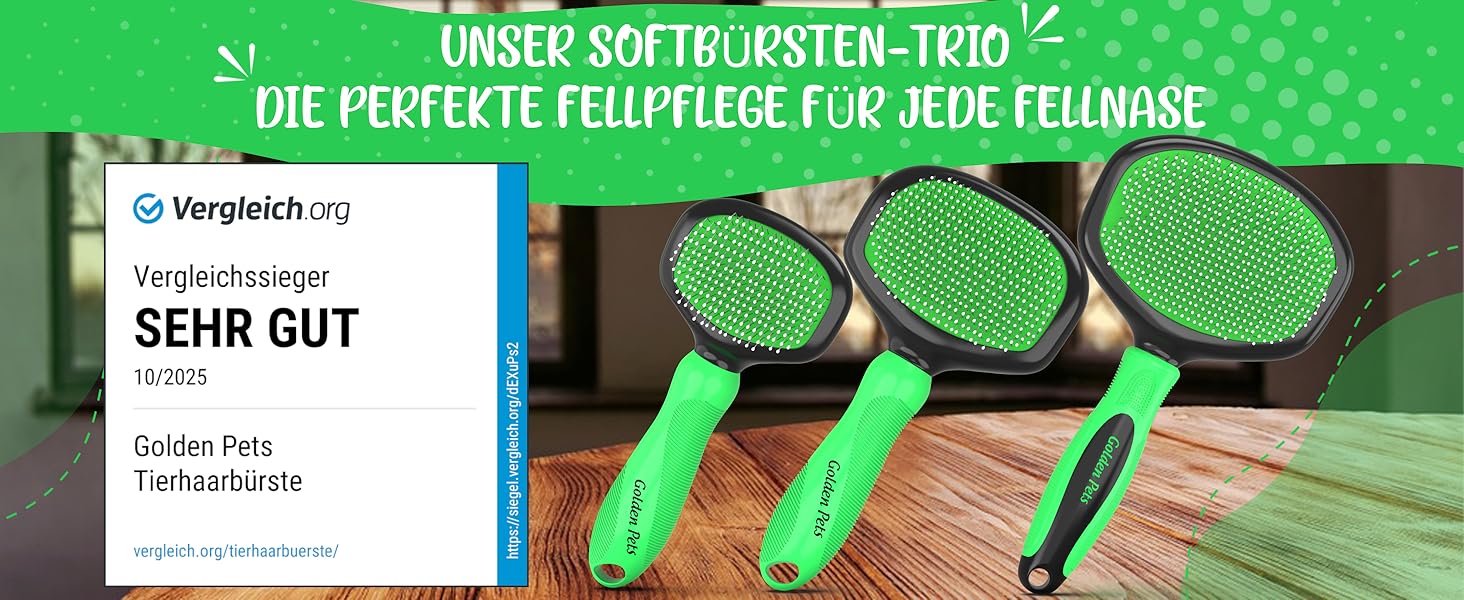 М'яка щітка для котів та собак, TESTURTEIL – переможець у порівняннях, захисні нопочки для чутливої шкіри, розмір M