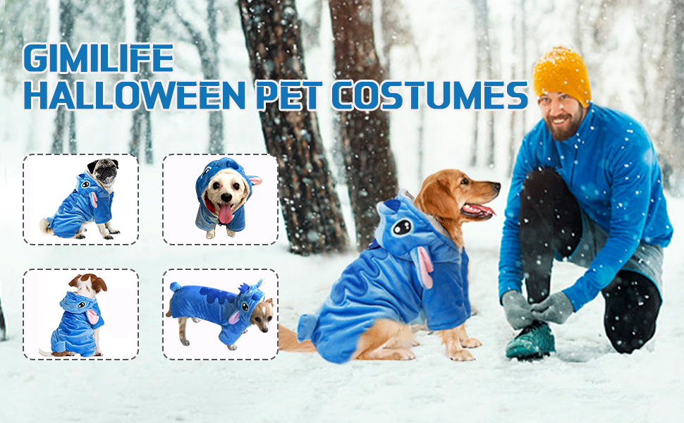 Костюм для домашніх тварин Gimilife: теплий халат-піжама для собак та котів, S (вага 3-7 кг, обхват грудей 44 см)