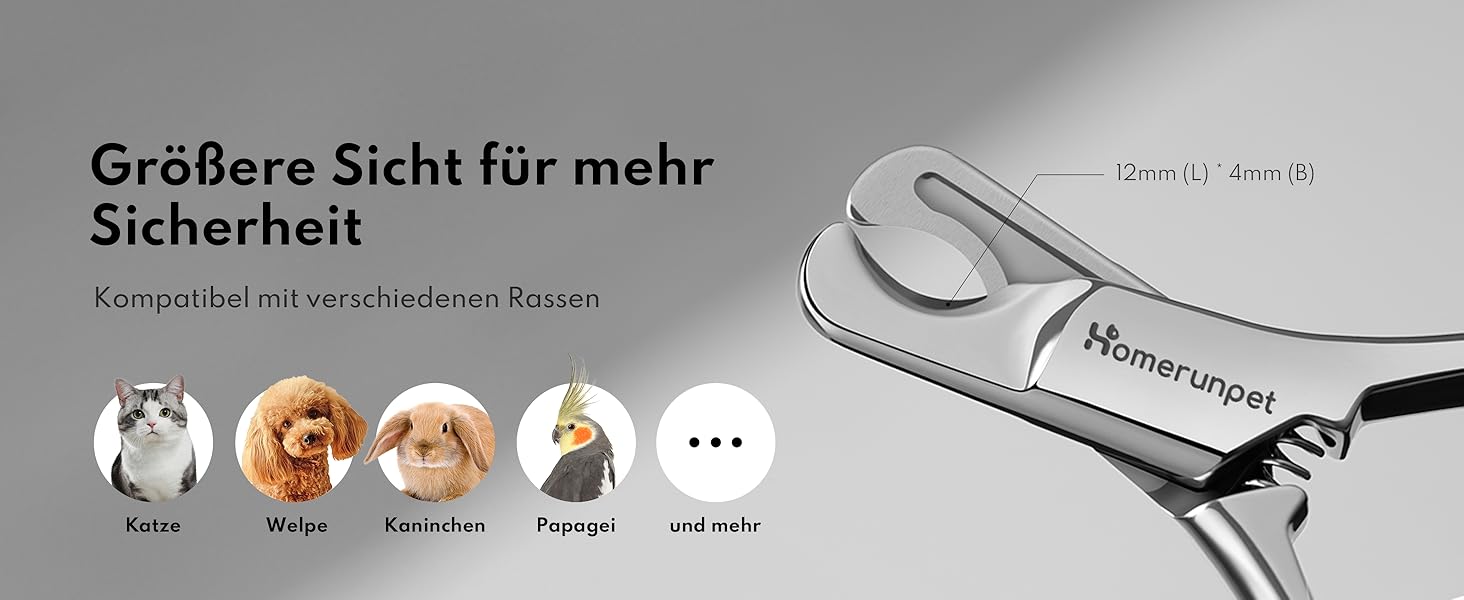 Ножиці для обрізання кігтів котам та дрібним собакам HomeRunPet, з нержавіючої сталі, професійні, безпечні, з антиковзними ручками