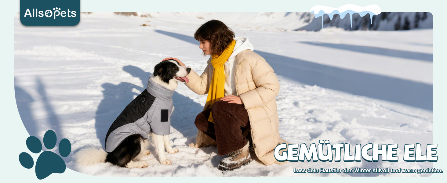 Водонепроникний дощовик для собак середніх та великих порід ALLSOPETS, тепла зимова куртка з світловідбиваючими смугами, вбудованим повідком, захист від вітру (Вогняно-помаранчевий, 5XL)