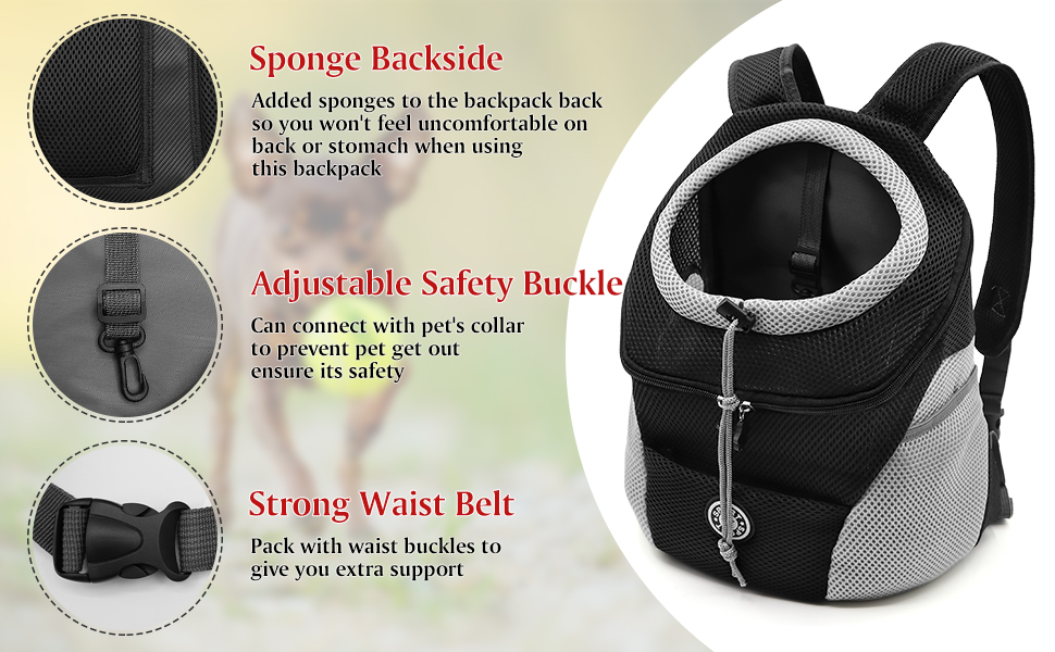 Рюкзак для тварин Pet Hunderucksack Katzerucksack, чорний, S, 30 x 16 x 34 см. Ідеально для собак та котів, зручний для подорожей, прогулянок та активного відпочинку.