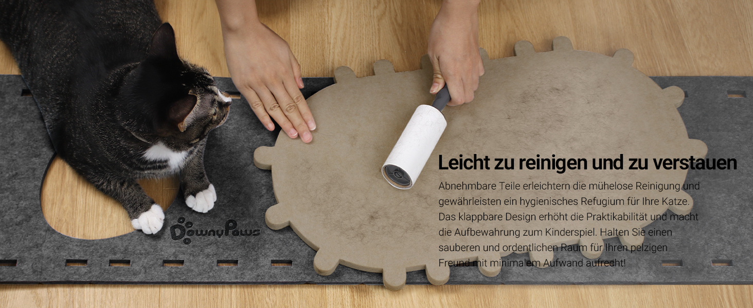 Кігтеточка-будиночок для котів DownyPaws з фетру, 2-ярусна, 50 x 33 x 50 см, сірий (1 шт.)