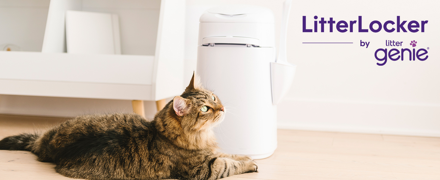 ЛиттерЛокер від Litter Genie, оригінальний контейнер для котячого туалету, 50% більша ємність, економить час на винесення сміття