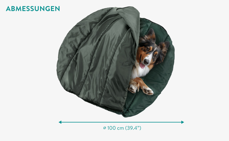Навісний спальний мішок для собак Navaris - килимок для собак, ізомат для активного відпочинку - м'яка ковдра для собак на вулицю - зелений