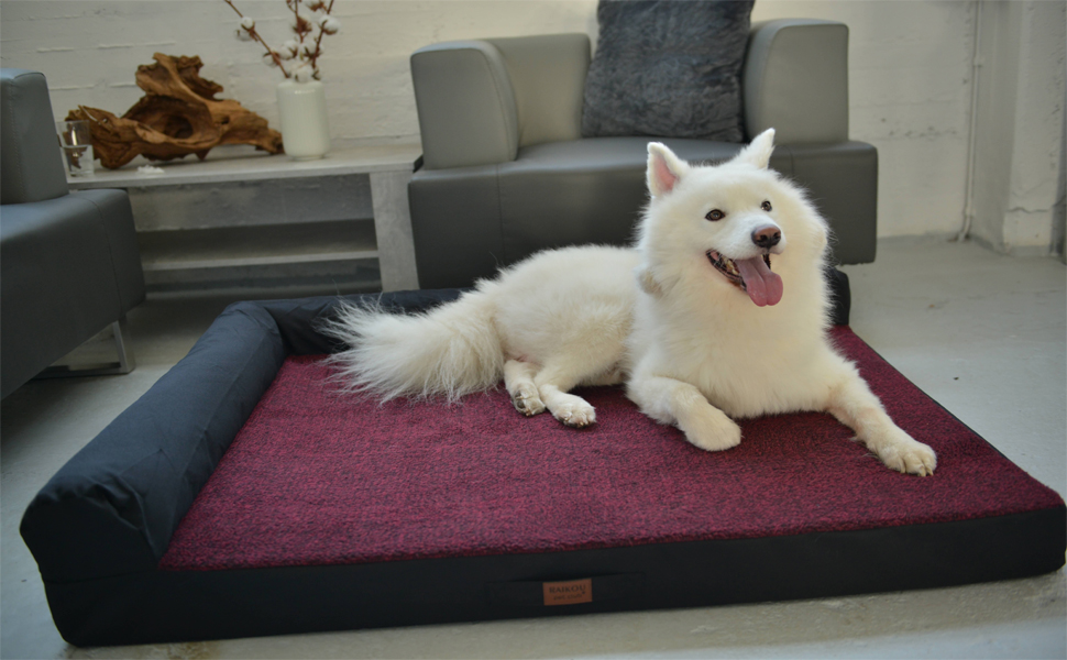 М'яке ліжко для собаки RAIKOU з плюшем, миюче, сіре 80x60x7 см, подушка 30x25 см