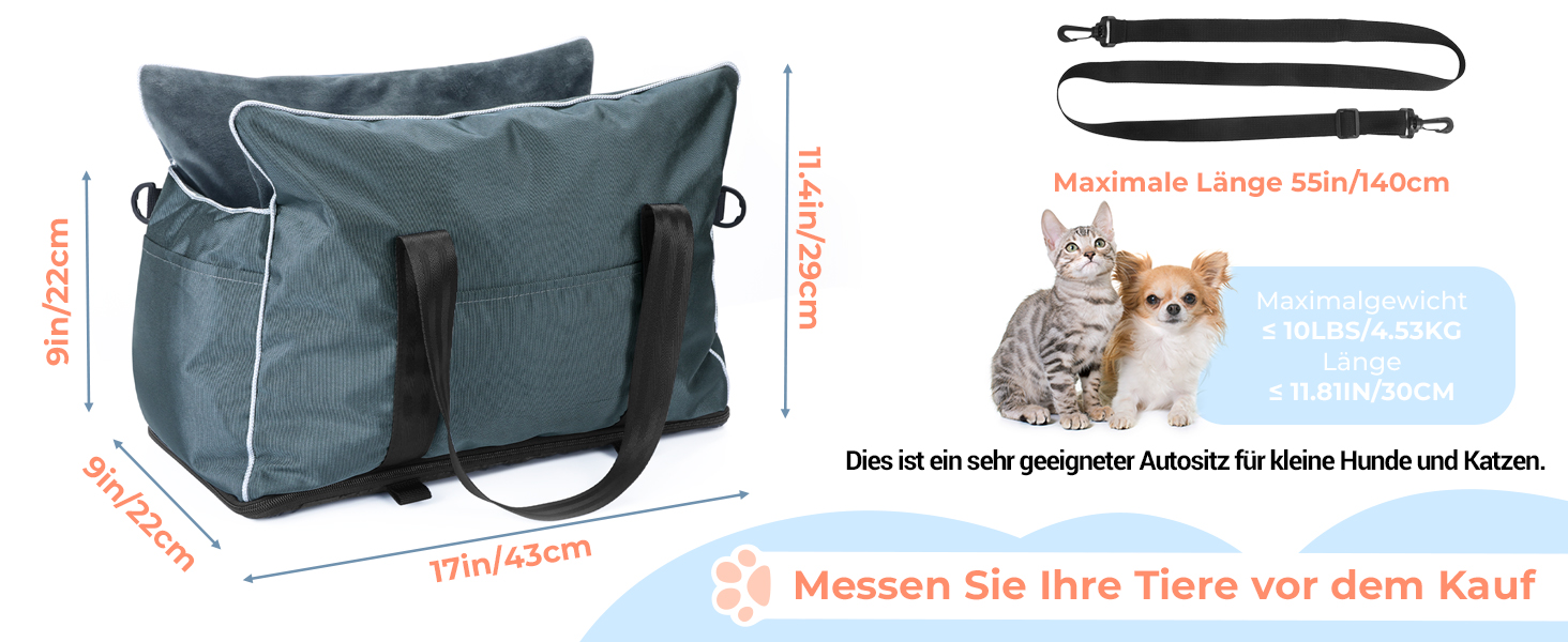 Автокрісло для маленьких собак та котів, кріплення на середню консоль, знімний, можна прати, з хутром, для цуценят, м'яке, тепле, сіре, маленьке