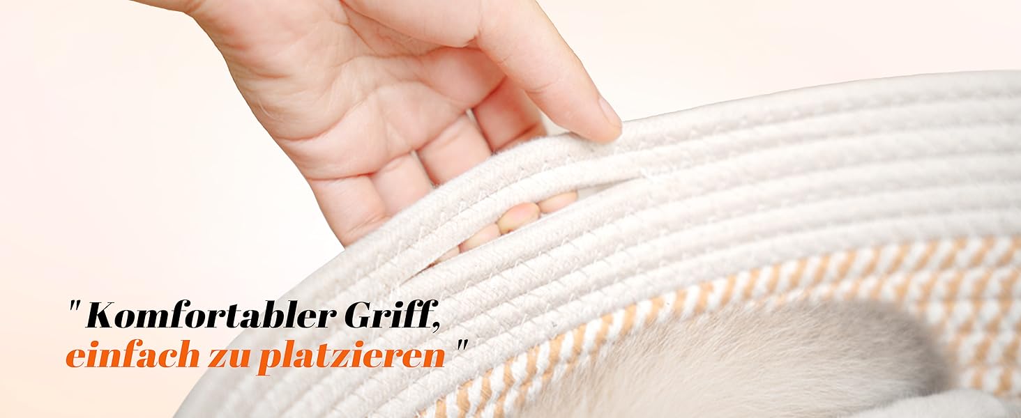 Килимок для котів CheerPals з подушкою, 47 см, бавовняне плетене ліжко, для сну, універсальний, підходить для всіх котів